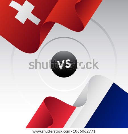 Switzerland vs France. Ice hockey championship 2018. Vector illustration.