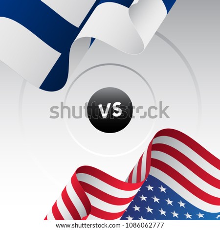 Finland vs USA. Ice hockey championship 2018. Vector illustration.