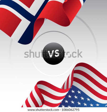 Norway vs USA. Ice hockey championship 2018. Vector illustration.