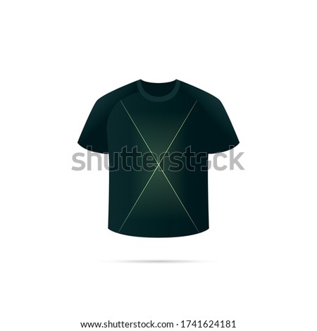 Soccer jersey with shadow. Green team. Wolfsburg. Vector illustration.