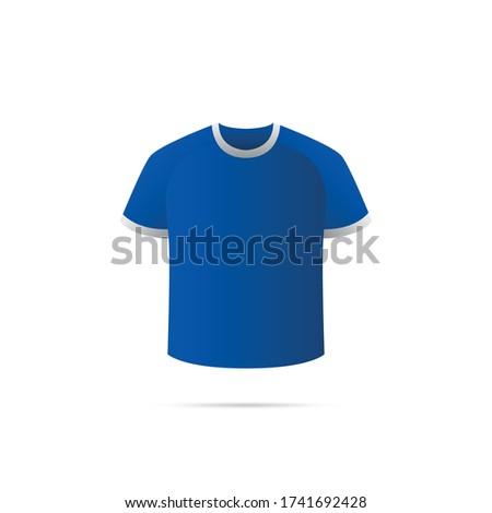 Soccer jersey with shadow. Blue team. Schalke 04. Vector illustration.