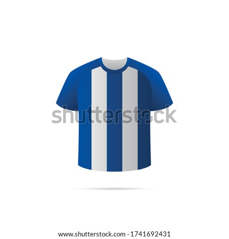 Soccer jersey with shadow. Hertha. Blue and white team. Vector illustration.