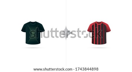 Wolfsburg versus Freiburg. Soccer jersey with shadow. Vector illustration.