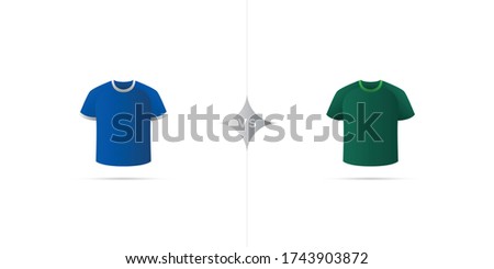Schalke 04 versus Werder. Soccer jersey with shadow. Vector illustration.