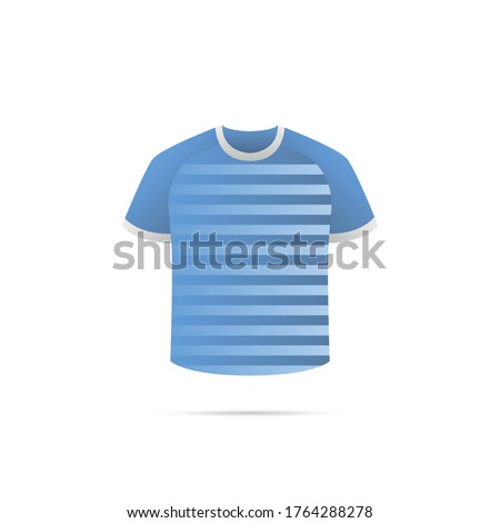 Soccer jersey with shadow. Blue team. Lazio. Vector illustration.