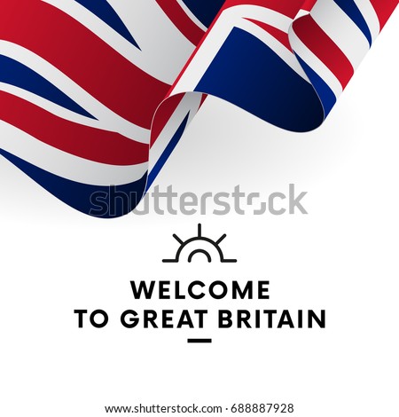 Welcome to Great Britain. Great Britain flag. Patriotic design. Vector illustration.