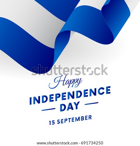 Nicaragua Independence Day. 15 September. Waving flag. Vector illustration.