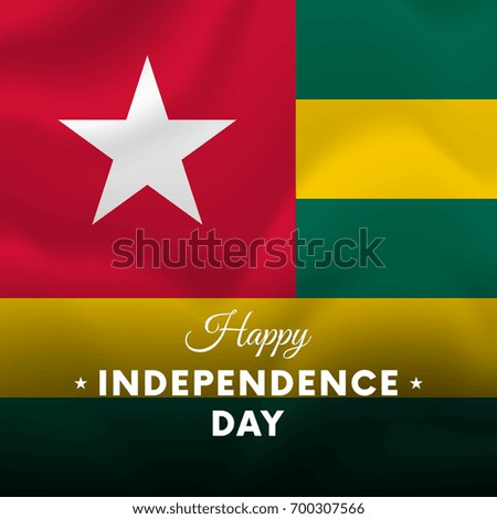 Banner or poster of Togo independence day celebration. Waving flag. Vector illustration.