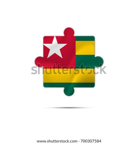 Isolated piece of puzzle with the Togo flag. Vector illustration.