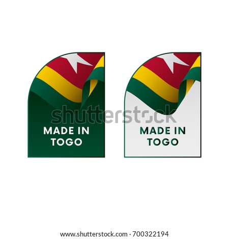 Stickers Made in Togo. Vector illustration.