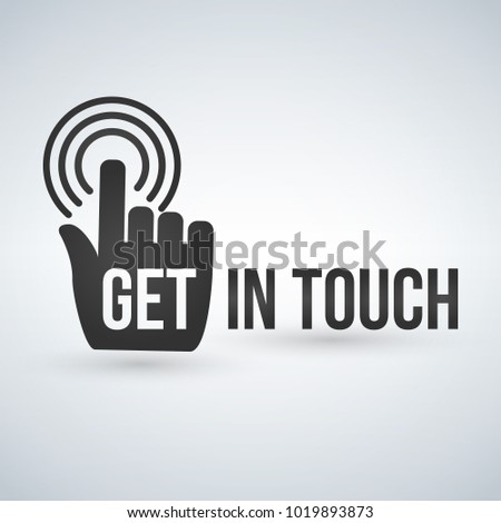 get in touch typography with hand, vector illustration. ストックフォト © 