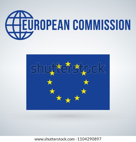 European Union comissions flag vector illustration isolated on modern background with shadow.