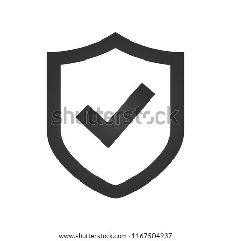 Shield check mark logo icon design template, vector illustration.