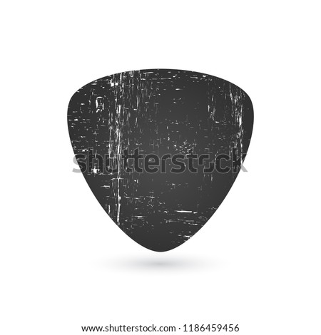 Guitar pick icon in grunge effect, vector illustration isolated on white background.