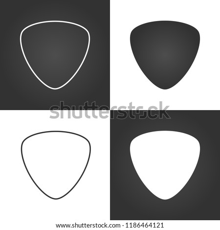 Set guitar pick icon, mediators, vector illustration.