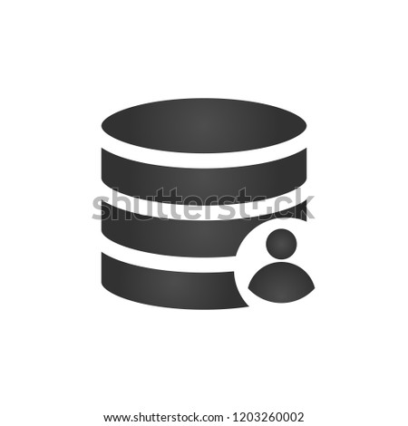 Customer database icon, connecting people in one database, add user to db, account.