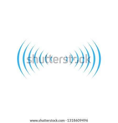 wifi sound signal connection in two dirrections, sound radio wave logo symbol. vector illustration isolated on whitebackground.