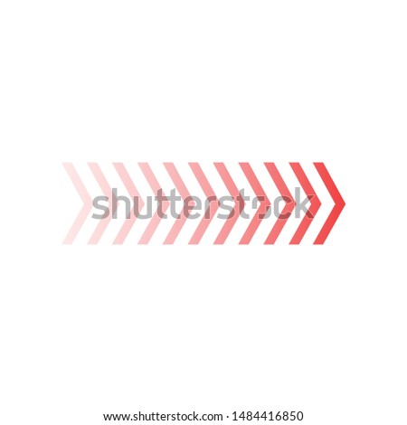Fade chevron arrows right, vector illustration isolated on white background.