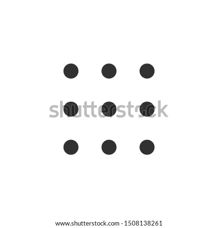 9 dots square Setting or options icon, Help options account concept. Trendy Flat style for graphic design, logo, Web site, social media, UI, mobile app