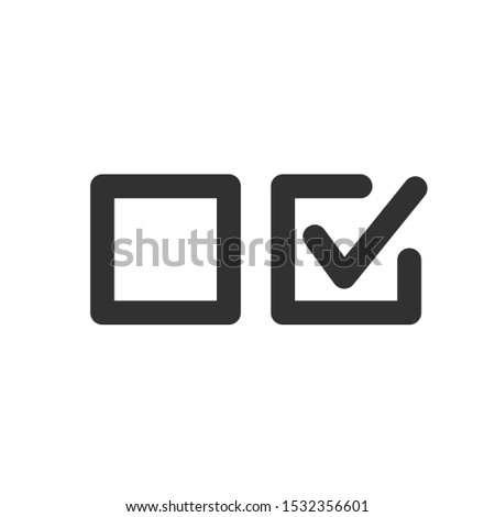 Check uncheck concept, Checkbox set with blank and checked checkbox line art vector icon for apps and websites
