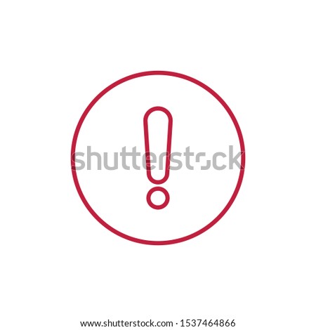 Round Warning attention line icon, outline vector sign, linear style pictogram isolated on white. Exclamation mark triangle symbol, logo illustration.