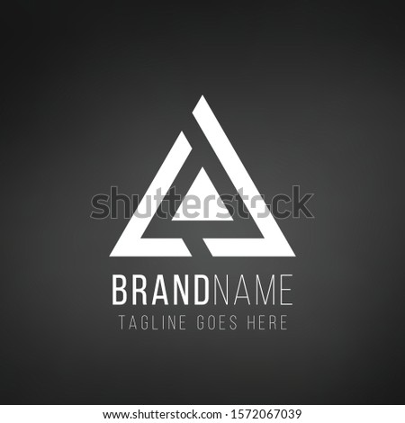 Triangle tech business logo design template. Stock Vector illustration isolated on black background.