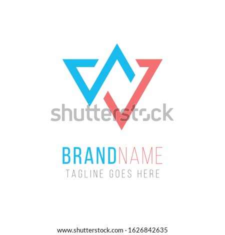 Design triangle, stock arrows up and down logo vector template. Can be used as corporate identity for construction, factories, communications, electronics, or creative design concepts. Stock Vector