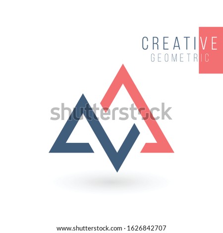 Design triangle, stock arrows up and down logo vector template. Can be used as corporate identity for construction, factories, communications, electronics, or creative design concepts. Stock Vector