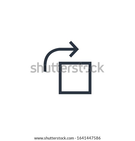 Rotate element square and arrow. 90 degree angle rotation tool clockwise. Stock Vector illustration isolated on white background.
