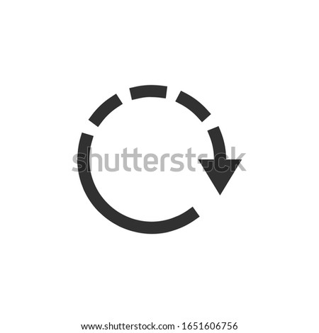 Refresh icon. Backup symbol with dashed arrow. Web update sign. Stock Vector illustration isolated on white background.