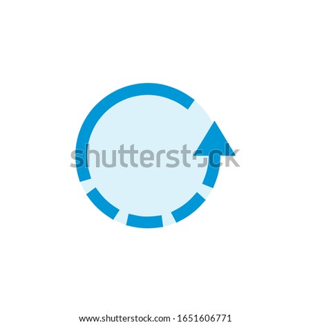 Refresh icon. Backup symbol with dashed arrow. Web update sign. Stock Vector illustration isolated on white background.