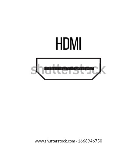 Hdmi icon from electronic devices collection. Line vector sign, symbol for web and mobile. Stock Vector illustration isolated on white background.