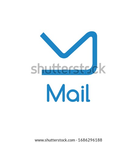 Mail logo. Envelope symbol. Message sign. Mail navigation button. Business abstract logo. Stock Vector illustration isolated on white background.