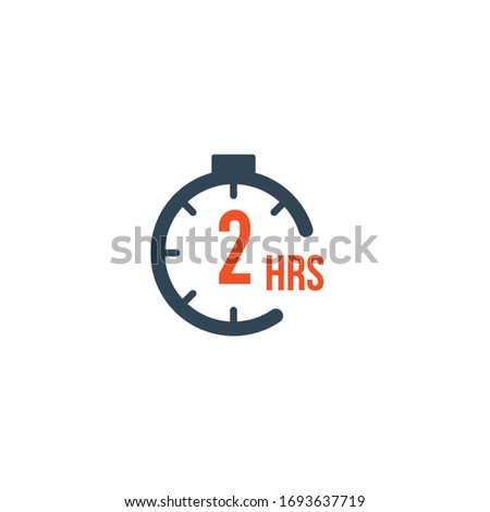 2 hours round timer or Countdown Timer icon. deadline concept. Delivery timer. Stock Vector illustration isolated on white background.