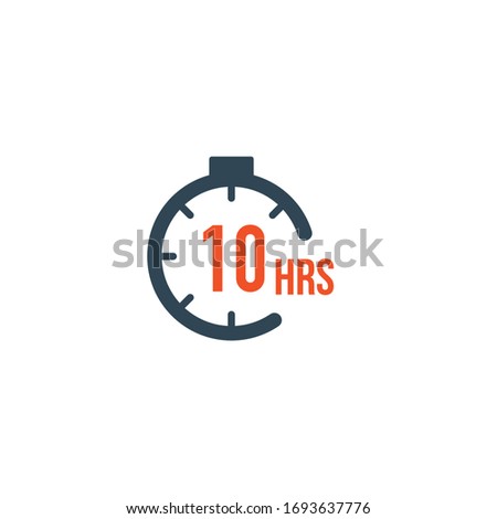 10 hours round timer or Countdown Timer icon. deadline concept. Delivery timer. Stock Vector illustration isolated on white background.
