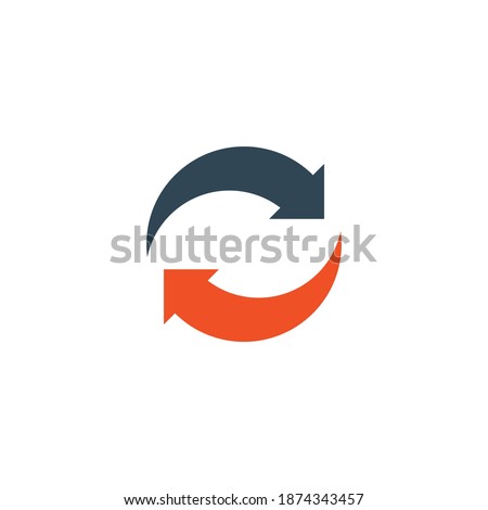 Spinning, rotating arrows. Flat web icon or sign isolated on grey background. Collection modern trend concept design style vector illustration symbol