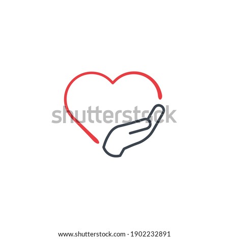 Love and Care icon Vector Logo Template Illustration Design. Put your hand on the hart. swear or vow icon. Stock Vector