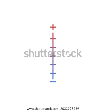 Plus minus Measuring scale, markup for rulers or equipment. Stock Vector illustration isolated on white background.