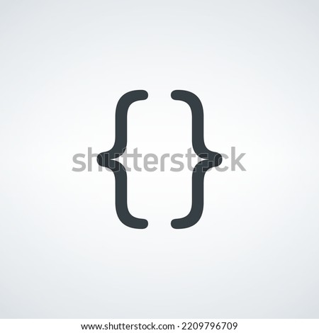 Quote symbol. Bracket icon. typography element. Stock vector illustration isolated on white background.