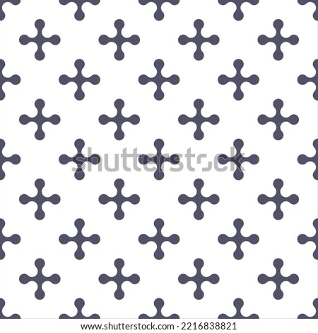 Cross or plus diagonally distributed simple minimalist geometrical vector pattern. Ornament can be used for gift wrapping paper, pattern fills