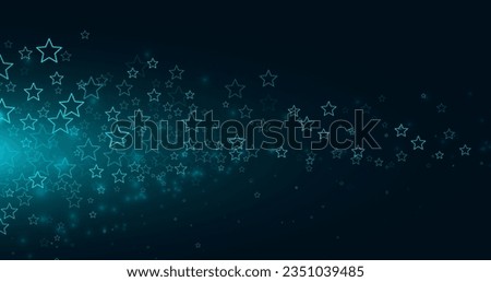 Blue Abstract flowing Stars Vector HD background. Elegant Star Trail on dark Background - Meteoroid, Comet, Asteroid, Stars. Stock vector illustration