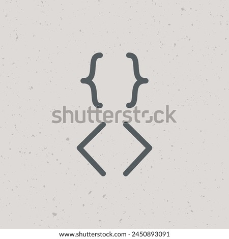 Brackets icon set. Curly braces and angle brackets. Stock vector illustration isolated on white background.