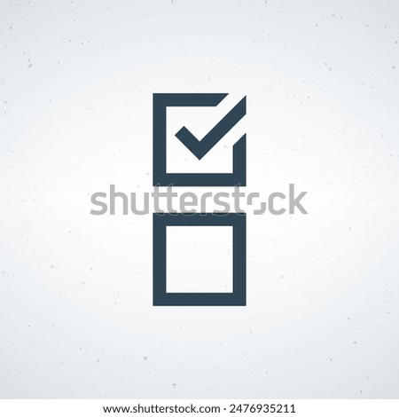 Check mark icon , yes tick symbol, empty box and filled. voting checklist confirmation, approved checkbox. Stock vector illustration isolated