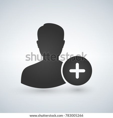 Add User rounded icon. Vector designed for web and software interfaces. Isolated on white