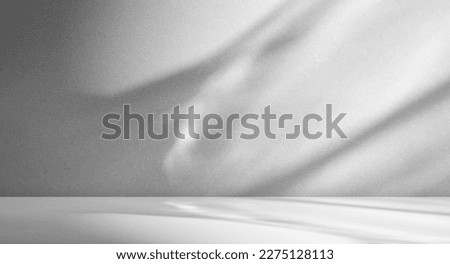 Similar – Image, Stock Photo Empty platform with plant leaves on beige background