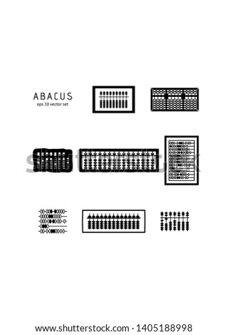 Set - Abacus. Vector icon on white background. Symbol for web, infographics, print design and mobile UX/UI kit. Vector illustration, EPS10.