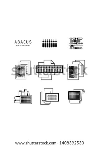 Set - Abacus. Vector icon on white background. Symbol for web, infographics, print design and mobile UX/UI kit. Vector illustration, EPS10.