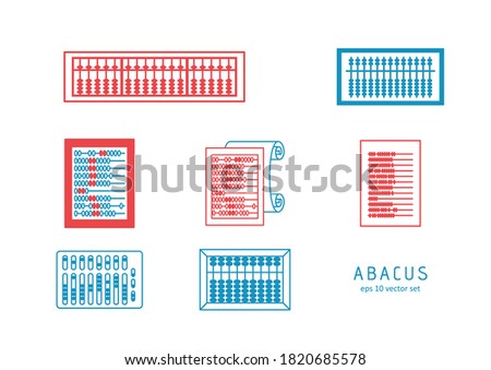 Abacus - vector icons set on white background. Symbol for web, infographics, print design and mobile UX/UI kit. Vector illustration, EPS10.