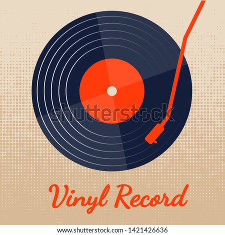 vinyl record music vector with classic background graphic 