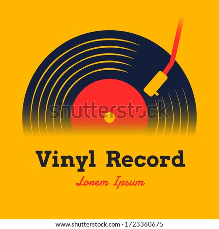 vinyl record music design vector illustration with yellow background graphic for logo,icon,etc.